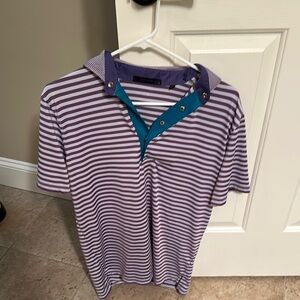 Greyson Purple Striped Polo Shirt